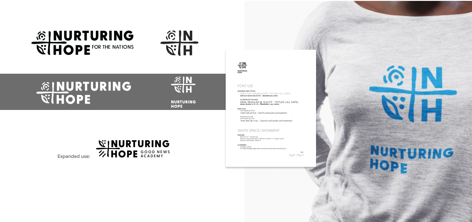 Nurturing Hope final identity mocked up across applications