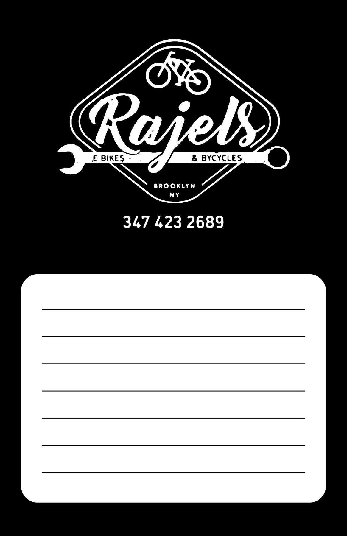 Rajel’s bikes and bicycles hours poster designed by Felipe Cardona