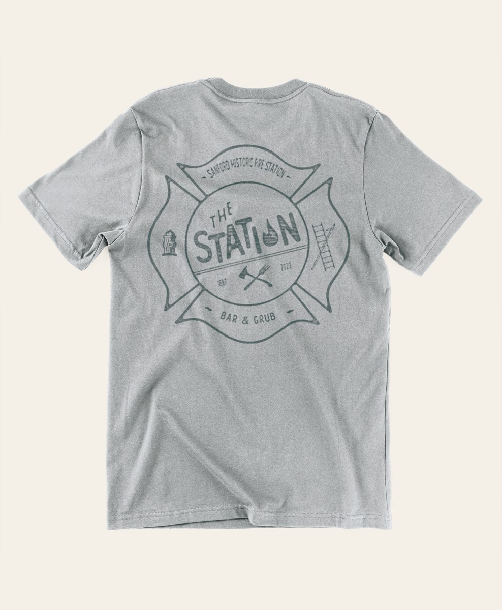 The Station Bar and Grub t-shirt merchandise design by Felipe Cardona