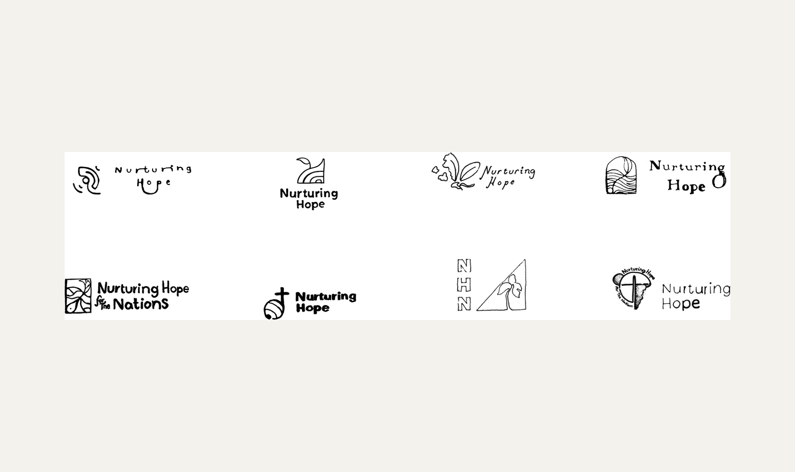 Nurturing Hope logo exploration sketches